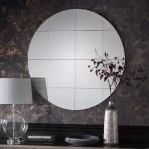 Loretto Round Wall Mirror, 100cm Silver
