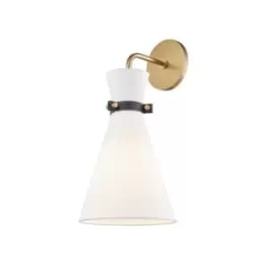 Julia 1 Light Wall Sconce Brass, Black, Linen