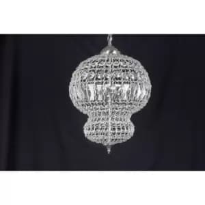 Impex Morocco Double Crystal Basket Pendant Ceiling Light