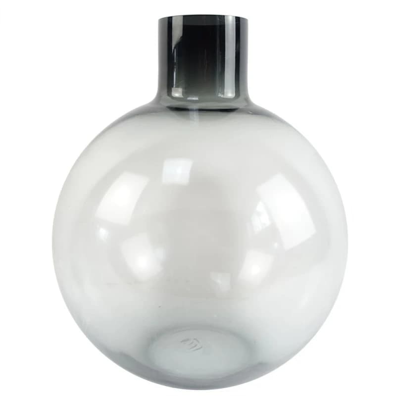 Leaf 40cm Grey Smoke Bottle Glass Vase Grey