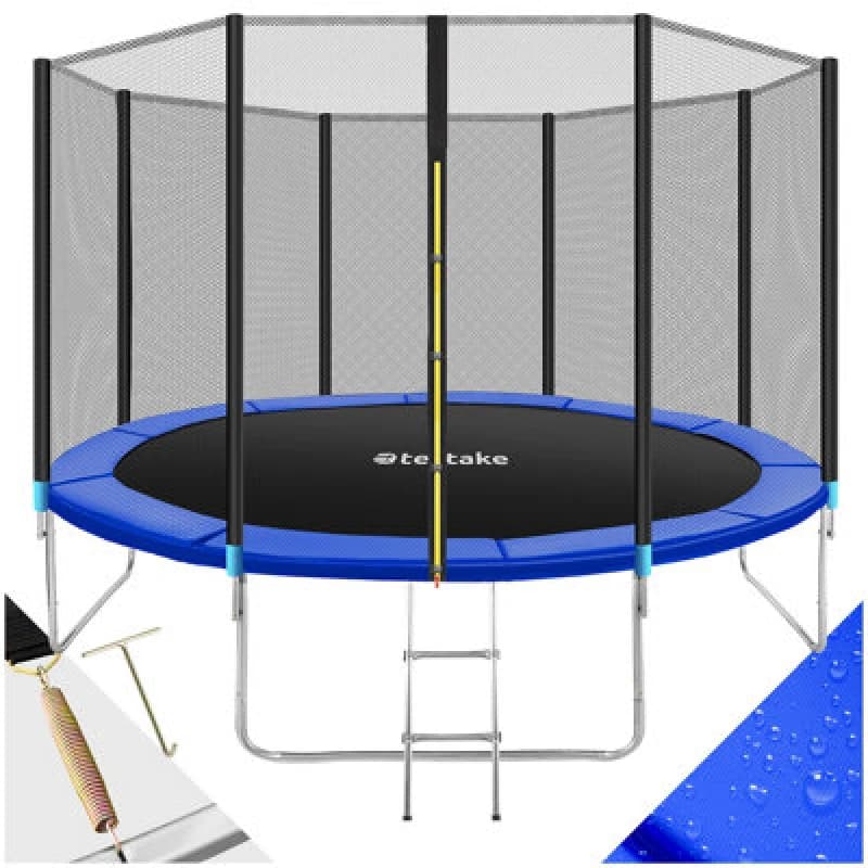 Tectake Trampoline - With Safety Net, Including Entry Ladder - 366 Cm