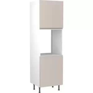 Kitchen Kit Flatpack J-Pull Kitchen Cabinet Tall Single Oven Unit Super Gloss 600mm in Light Grey MFC