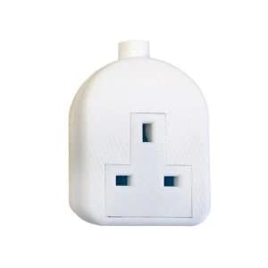 SMJ White Trailing Extension Socket 13A 2-Gang