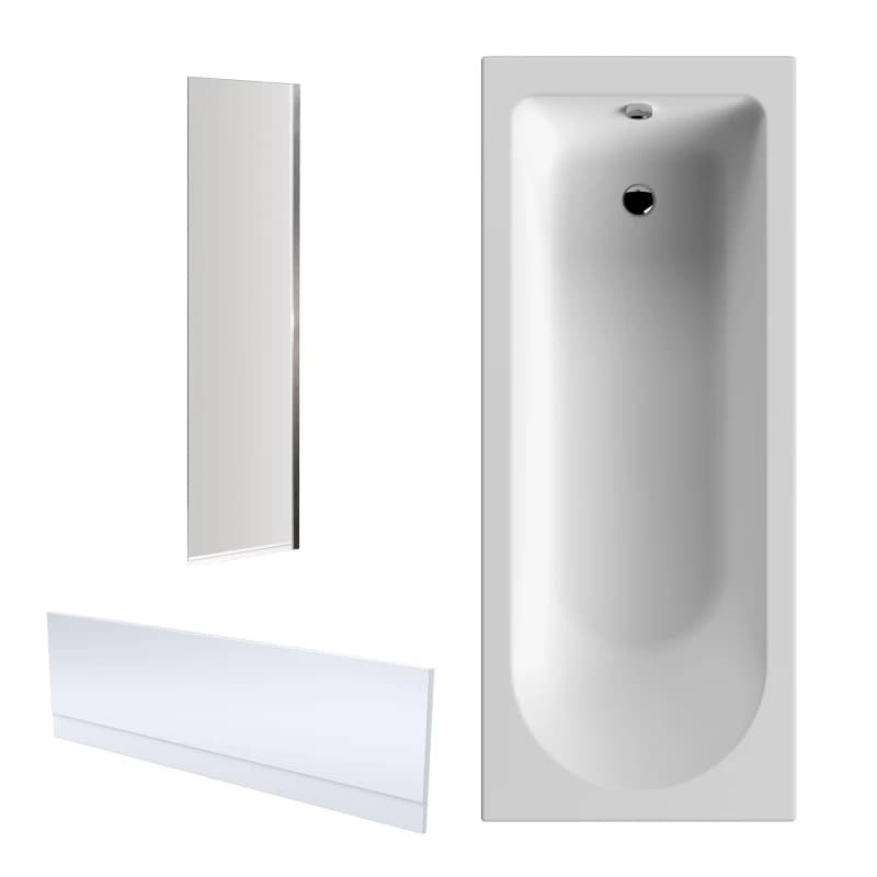 Balterley Round Bathtub Front Panel and Bath Screen Chrome Profile Silver