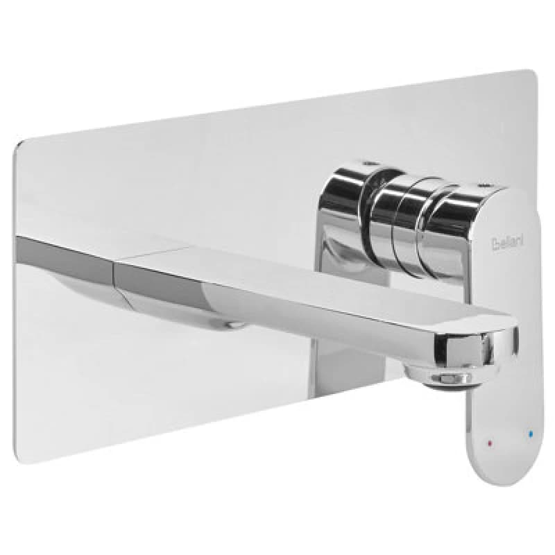 Beliani Wall Mounted Basin Mixer Tap Chungara Brass Silver