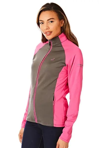 Under Par Raglan Sleeve Zip Through Golf Midlayer Pink