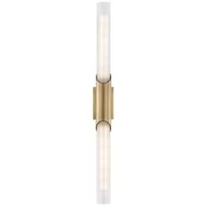 Pylon 2 Light Wall Sconce Aged Brass