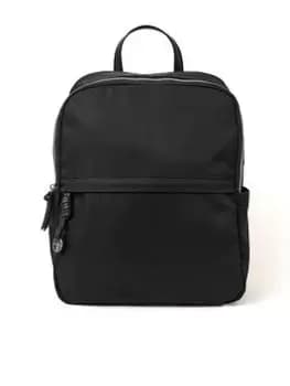 Accessorize Plain Nylon Rucksack, Black, Women