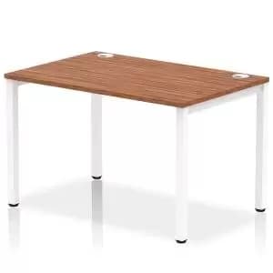 Impulse Bench Single Row 1200 White Frame Office Bench Desk Walnut