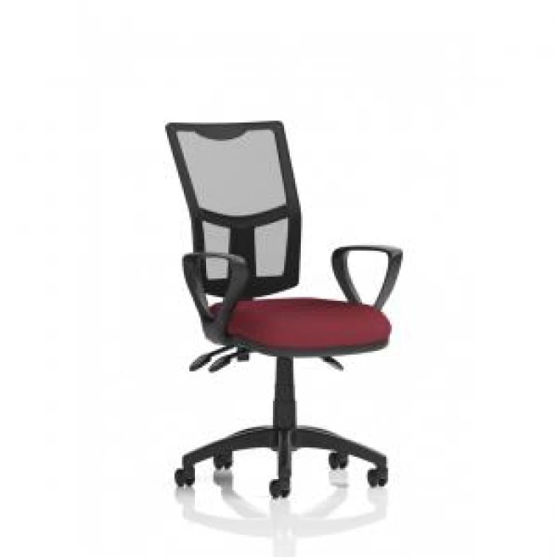 Eclipse Eclipse Plus III Lever Task Operator Chair Mesh Back With Bespoke Colour Seat With Loop Arms In Ginseng Chilli KCUP1665