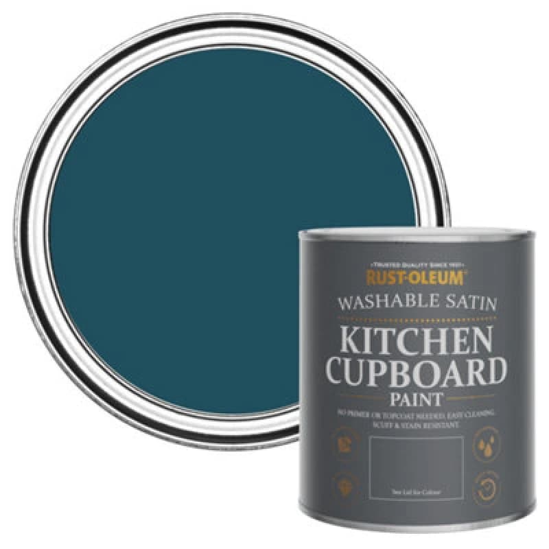 Rust-Oleum Commodore Blue Satin Kitchen Cupboard Paint 750Ml