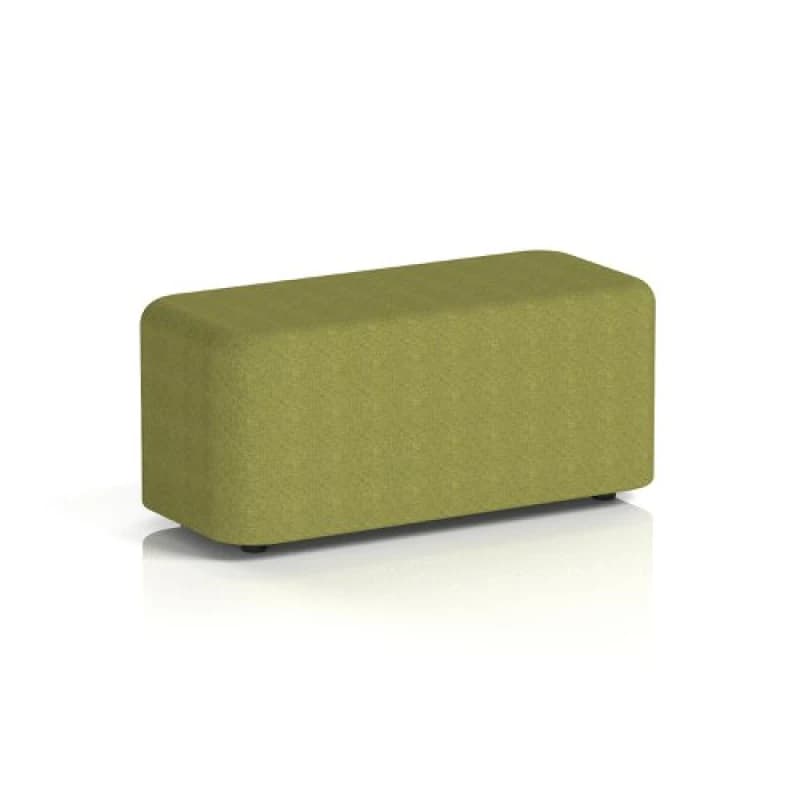 Harlestone Small Rectangular Office Breakout Stool in Rivet Fabric - Olive Body and Top