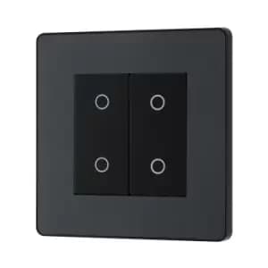BG Evolve Matt Grey 200W Double Touch Dimmer Switch 2-Way Master - PCDMGTDM2B