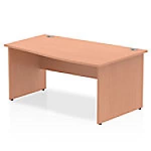 Impulse Panel End 1600 Right Hand Wave Desk Beech