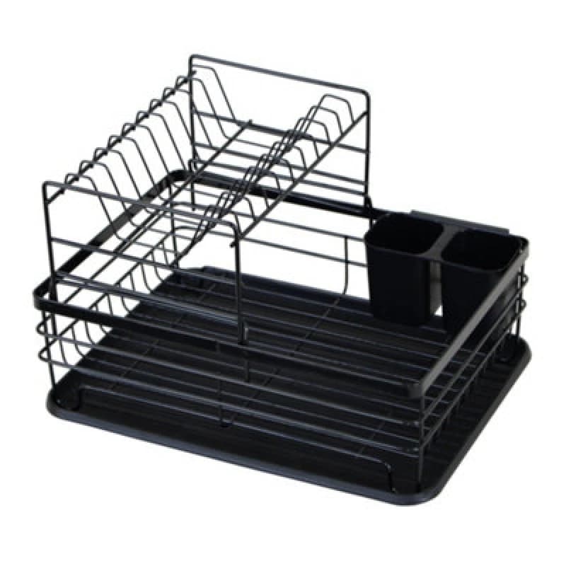 Oypla 2 Tier Multifunction Dish Drainer Drying Rack Black