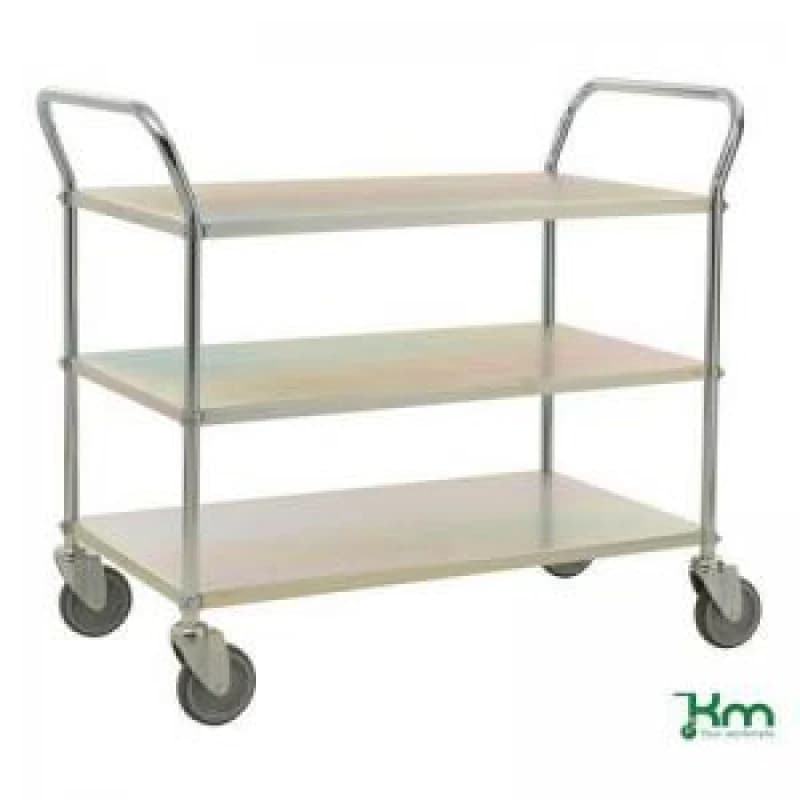 Konga Three Tier Trolley, Braked - Zinc Plated