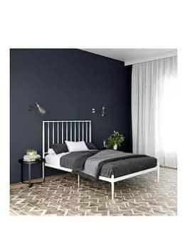 Giulia Modern Metal Double Bed Frame - White