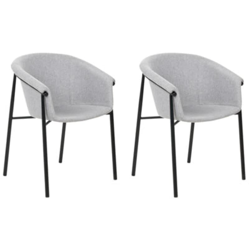 Beliani Set Of 2 Dining Chairs Ames Light Grey