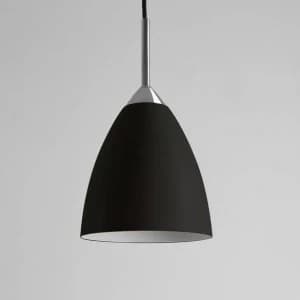 1 Light Dome Ceiling Pendant Matt Black, E27