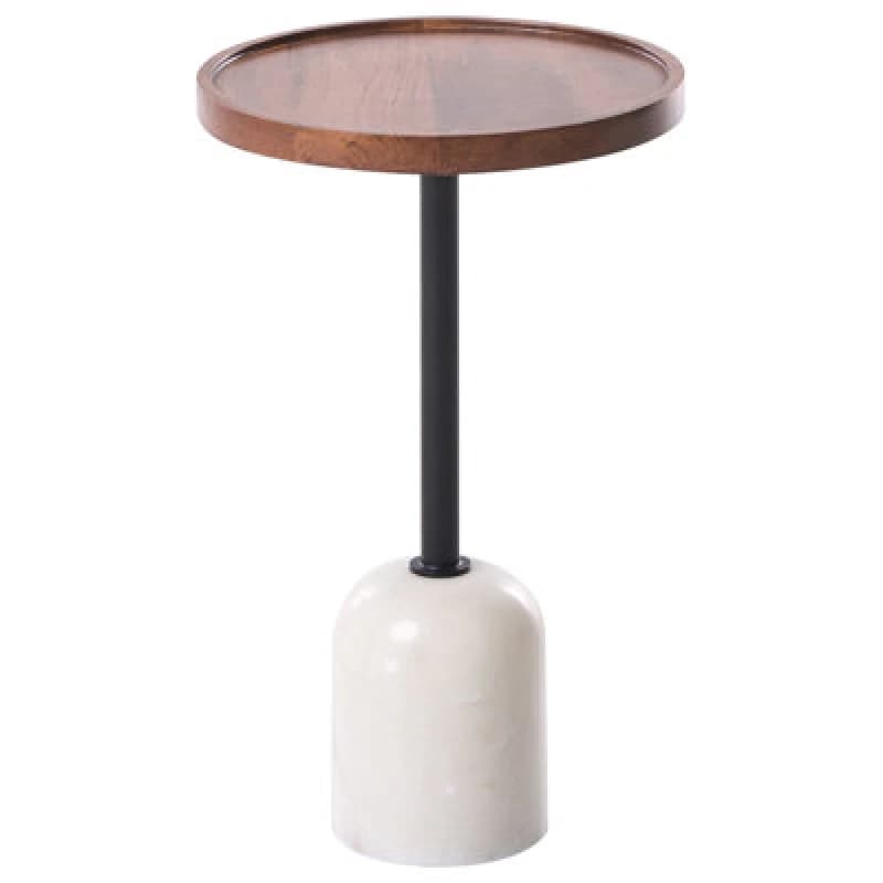 Beliani Side Table Rainy Metal White