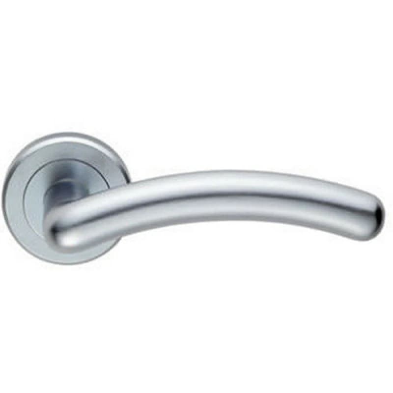 Loops PAIR Arched Round Bar Handle on Concealed Fix Round Rose Satin Chrome Multi