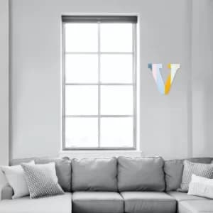 Alphabet V Multicolor Decorative Wooden Wall Accessory