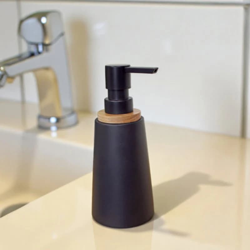 Showerdrape Sonata Black & Bamboo Liquid Soap Dispenser