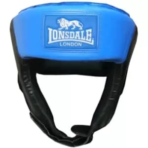 Adult Open Face Headguard Size Medium (Black/Blue)