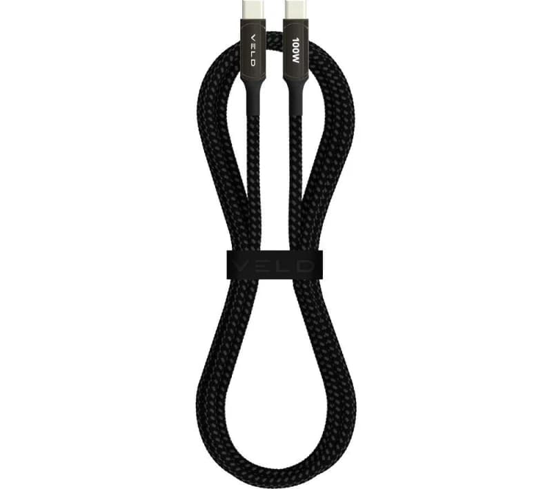 VELD VCC2E Braided Super Fast USB Type-C Cable - 2 m, Black 5014117979680