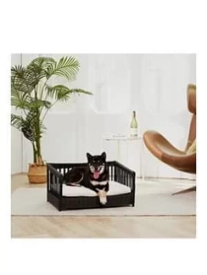 Teamson Pets Wicker Rattan Pet Sofa Bed