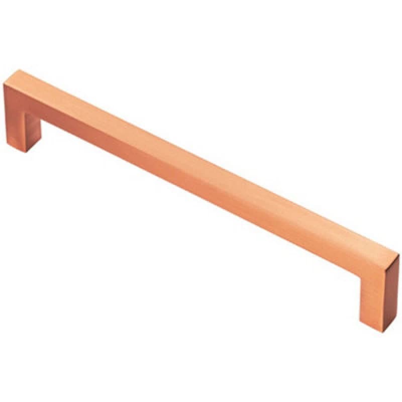 Loops Square Block Pull Handle 170 x 10mm 160mm Fixing Centres Satin Copper Copper unisex