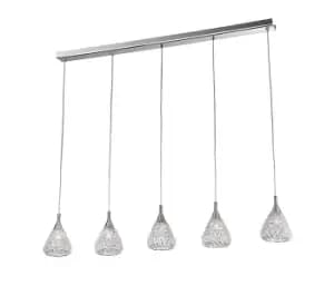 Simone 5 Light Chrome Bar Pendant Ceiling Light