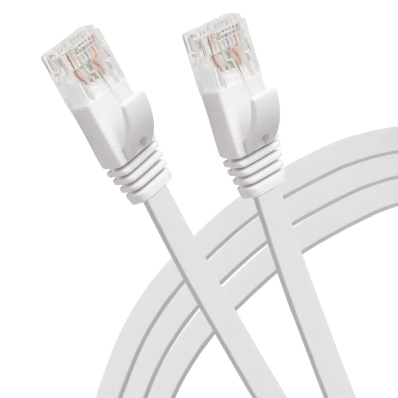 Maplin RJ45 CAT6 UTP Flat Ethernet LAN Cable - White - 1m