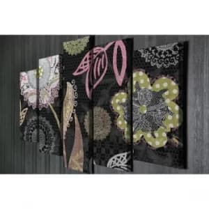 BC73 Multicolor Decorative Canvas Painting (5 Pieces)