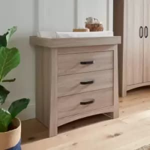 CuddleCo Isla 3 Drawer Chest & Changing Unit, Ash Ash (Brown)