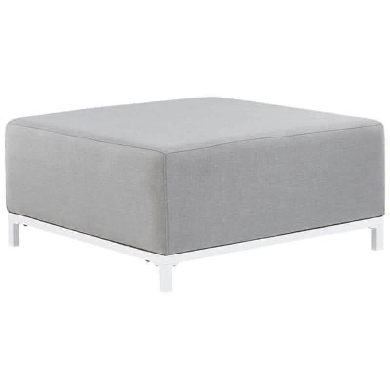 Beliani Ottoman Rovigo Fabric Light Grey