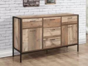 Birlea Urban Rustic 2 Door 5 Drawer Large Sideboard Flat Packed