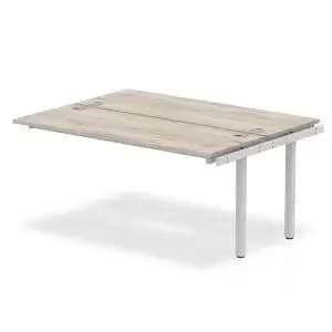Impulse Bench B2B Ext Kit 1600 Silver Frame Office Bench Desk Grey Oak