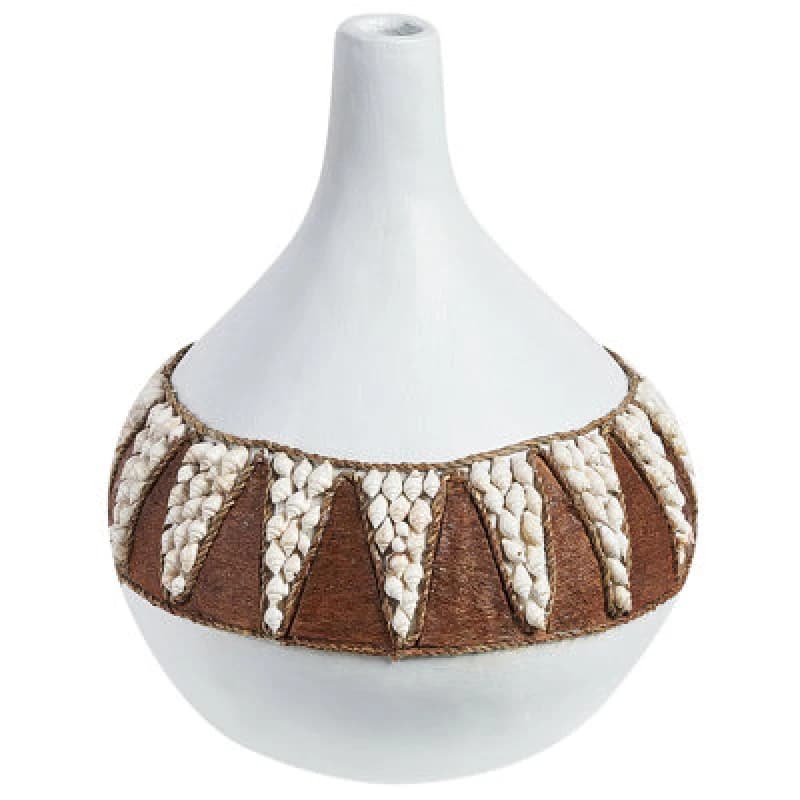 Beliani Decorative Vase Simpang Ceramic 33cm White