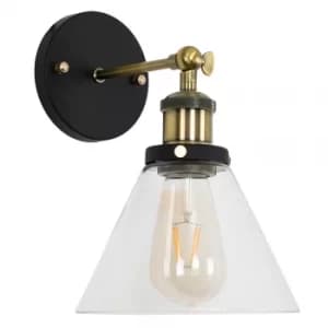 Norton Steampunk Wall Light with Glass Shade