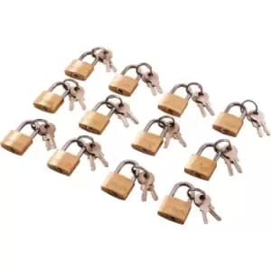 Amtech T0790 12Pc 20Mm Brass Padlock, Pk12