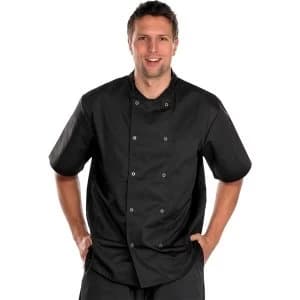 Click Workwear Chefs Jacket Short Sleeve Medium Black Ref CCCJSSBLM Up