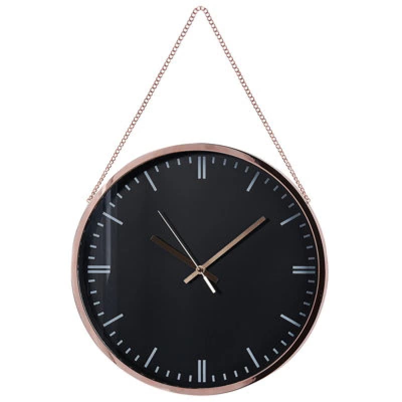 Beliani Wall Clock Bezas 30 Cm Black