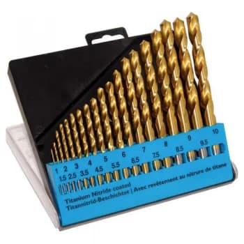 C.K Tools 19pc Titanium Nitride Coated HSS Drill Bit Set Size 1-10mm