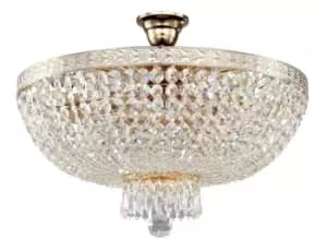 Bella Semi Flush Ceiling Gold & Crystal, 6 Light, E14