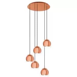 Eglo - Rocamar 5 Lamp Cluster Pendant Ceiling Light Copper