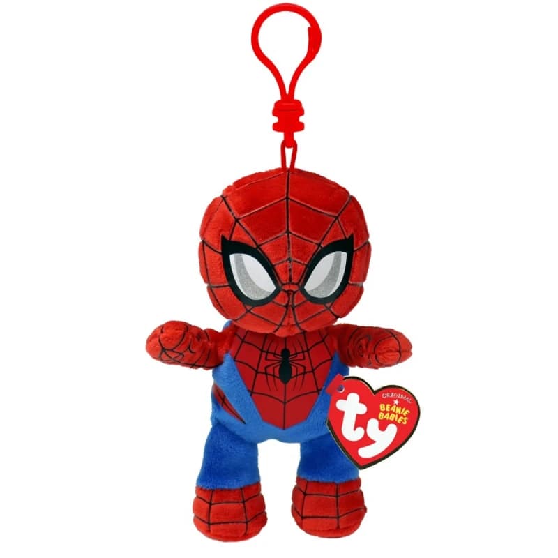 Ty Key Clip Marvel Spiderman Soft Plush Keychain Multi