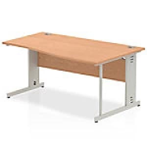 Impulse Cable Managed 1600 Right Hand Wave Desk Oak