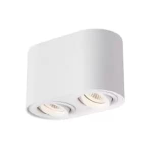 Rondoc Surface Mounted Downlight, White, 2x GU10