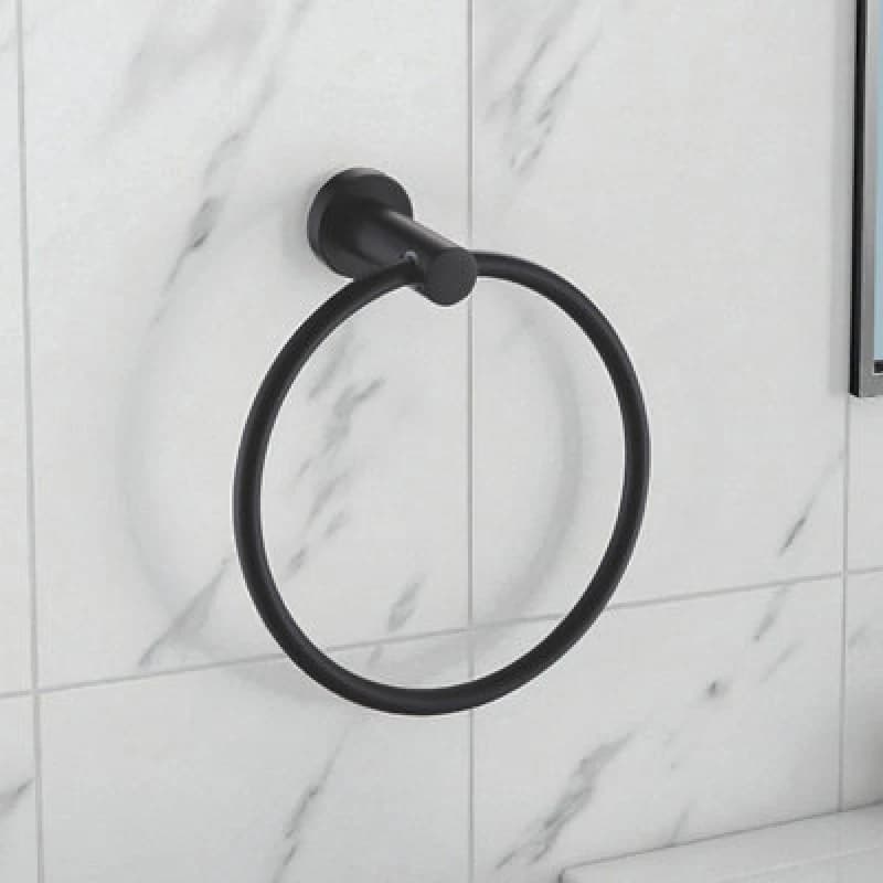 Showerdrape Modernity Black Steel Wall Mounted Towel Ring